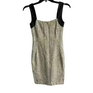 𝅺L’AGENCE LAMB Skin Beige with Metallic Bodycon Mini Dress, Sz 4